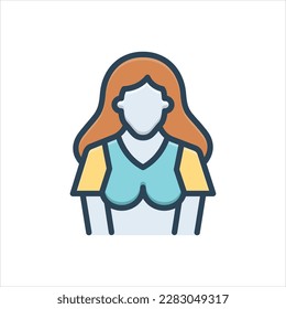 Vector colorful illustration icon for babes