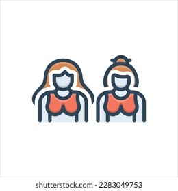 Vector colorful illustration icon for babes