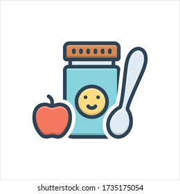 Vector Colorful Illustration Icon For Baby Food