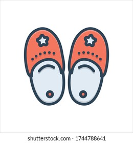 Vector colorful illustration icon for baby slipper