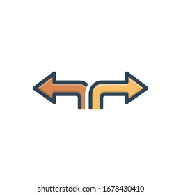 Vector colorful illustration icon for back