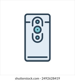 Icono de ilustración colorida de Vector para la cámara trasera