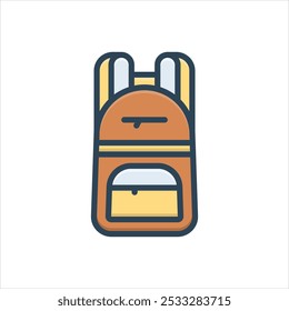 Farbiges Vektorgrafik-Symbol für Rucksack