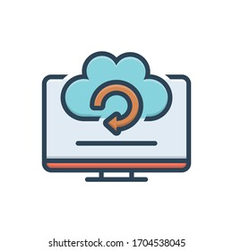 Vector colorful illustration icon for backup