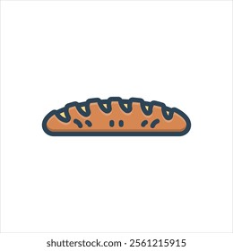 Vector colorful illustration icon for baguette