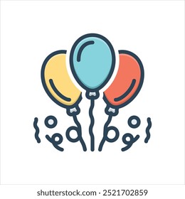 Vector colorful illustration icon for balloons