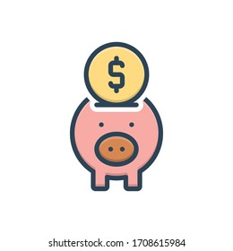 Icono de ilustración de color vectorial para banca