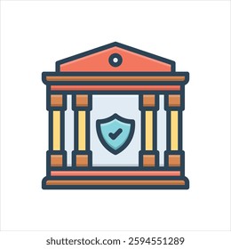 Vector colorful illustration icon for banking