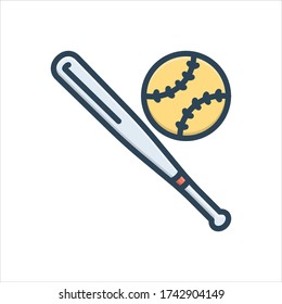 Vector colorful illustration icon for baseball