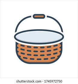 Vector colorful illustration icon for basket