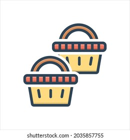 Icono de ilustración de color vectorial para cestas