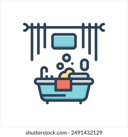 Vector colorful illustration icon for bathing