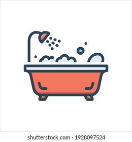 Vector colorful illustration icon for   baths