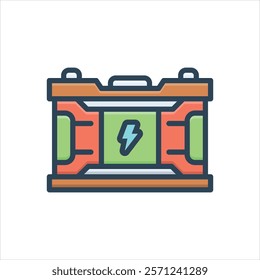 Vector colorful illustration icon for battery