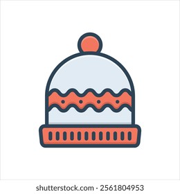 Vector colorful illustration icon for beanie