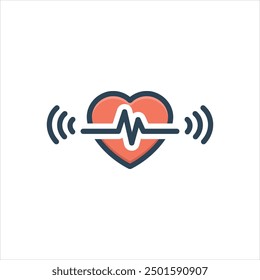 Vector colorful illustration icon for beating heart