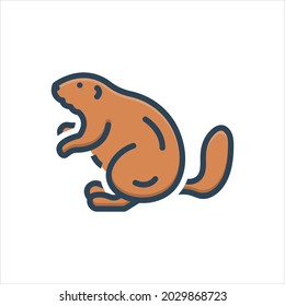 Vector colorful illustration icon for  beaver