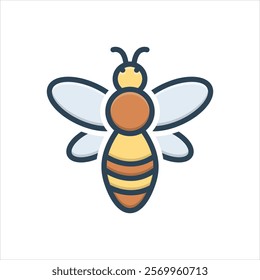 Vector colorful illustration icon for bee