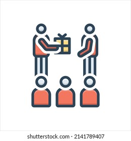 Vector colorful illustration icon for behalf