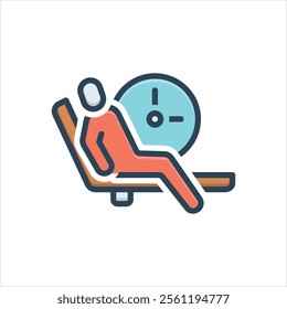 Vector colorful illustration icon for being patient