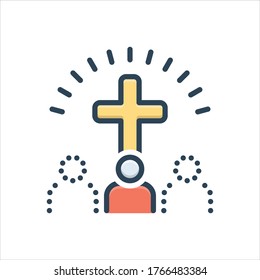 Vector colorful illustration icon for belief