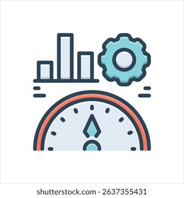 Vector colorful illustration icon for benchmarking process