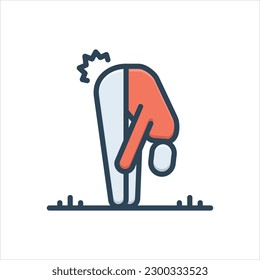 Vector colorful illustration icon for bend