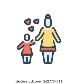 Vector colorful illustration icon for best mom ever