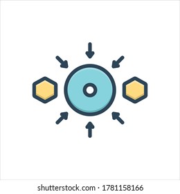 Icono de ilustración de color vectorial para el intervalo