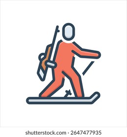 Vector colorful illustration icon for biathlon
