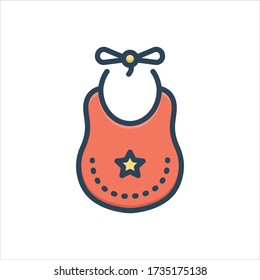 Vector colorful illustration icon for bib