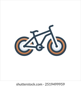 Vector colorful illustration icon for bicycle