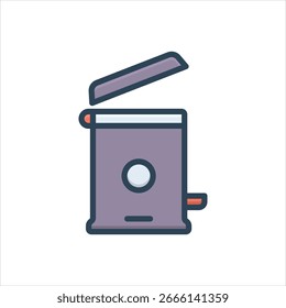 Vector colorido icono de ilustración para la papelera