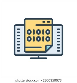 Vector colorful illustration icon for binary