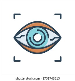 Vector colorful illustration icon for bionic contact lens
