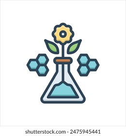 Vector colorful illustration icon for biotechnology