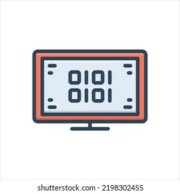 Icono de ilustración de color vectorial para bit