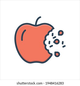 Icono de ilustración de color vectorial para mordedura
