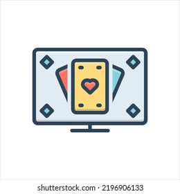 Vector colorful illustration icon for  blackjack