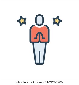 Icono de ilustración de color vectorial para bendecidos