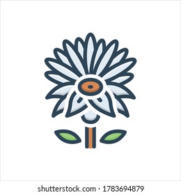 Vector colorful illustration icon for blue water lily