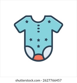 Ícone de ilustração colorido vetorial para bodysuit