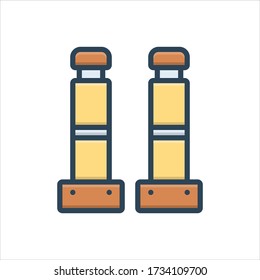 Vector colorful illustration icon for bollards