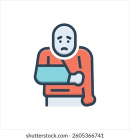 Vector colorful illustration icon for bone fracture