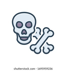 Vector colorful illustration icon for bones