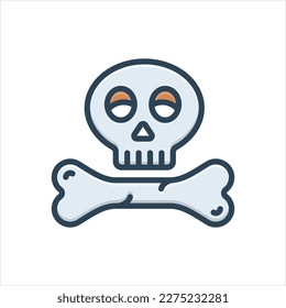 Vector colorful illustration icon for bones