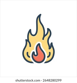 Ícone colorido de ilustração vetorial para fogueira