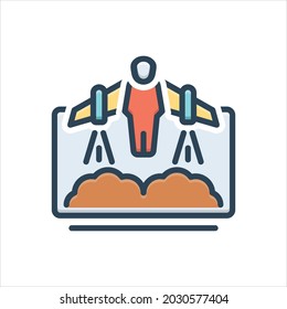 Vector colorful illustration icon for boost