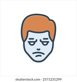 Vector colorful illustration icon for bored