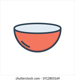 Vector Colorful Illustration Icon For  Bowl